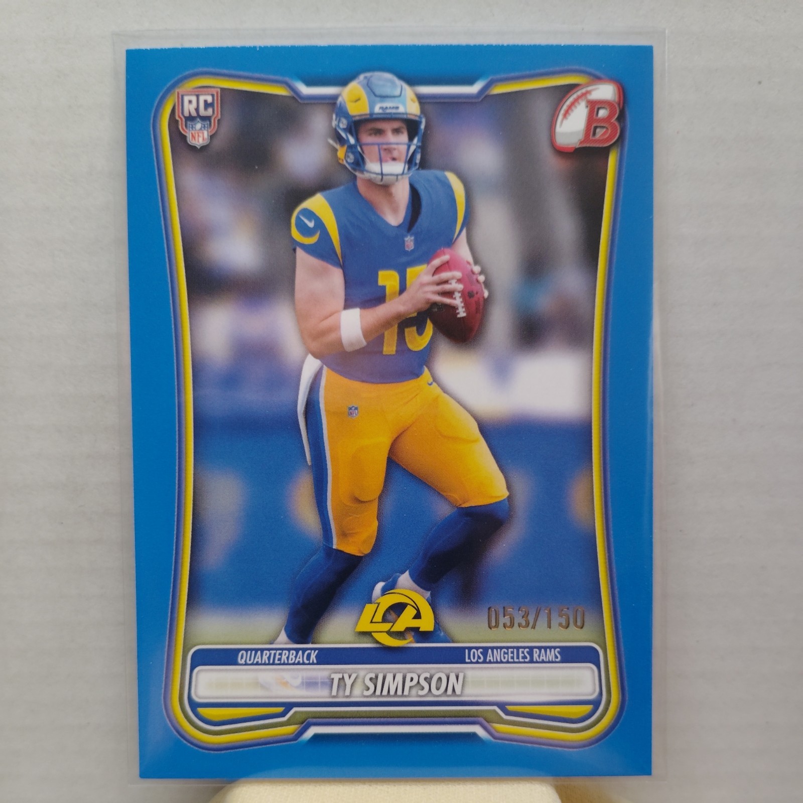 TY Simpson 2026 Bowman Blue Paper RC #053/150 L.A.Rams #102 Color Match.