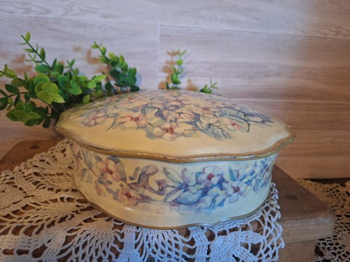 Antike runde florale Keksdose, Landhauskern, Oma Kern, Shabby Chic,...