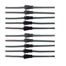 10 Pairs 3Pin JST Connector Female Male 15cm 22AWG for WS2811 WS2812B