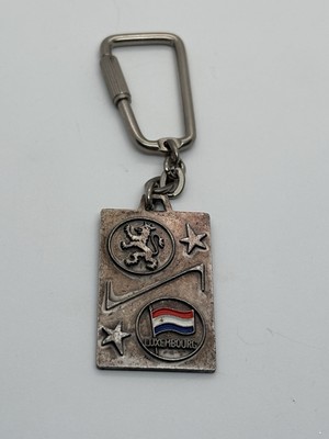 VINTAGE KEYCHAIN FOB LUXEMBOURG GRAND DUCHE FLAG HIGH QUALITY