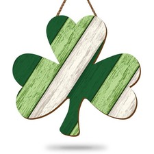Shamrock Wooden Hanging Sign St. Patrick  s Day Door Decorations Wall Sign Clover