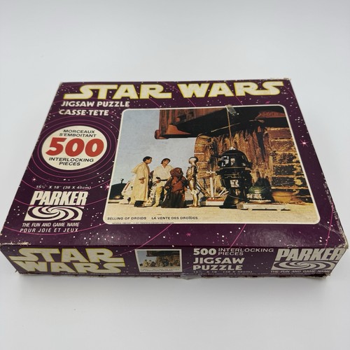 1977 Star Wars 500 Piece Jigsaw Puzzle Selling of Droids Parker Bros - Picture 1 of 5