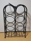 Small Black Metal Wine Rack Holds 6 Bottles Worktop Wine Rack Under Counter Rack