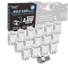 Golf Cart Wheel Lug Nuts for EZGO  Club Car,Stadnderd 1/2-20 Size,16 Silver