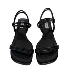 Sandalia Steve Madden Ensure Hattie Slingback Talla 8 Negra Puntera Cuadrada Tacón Bloque