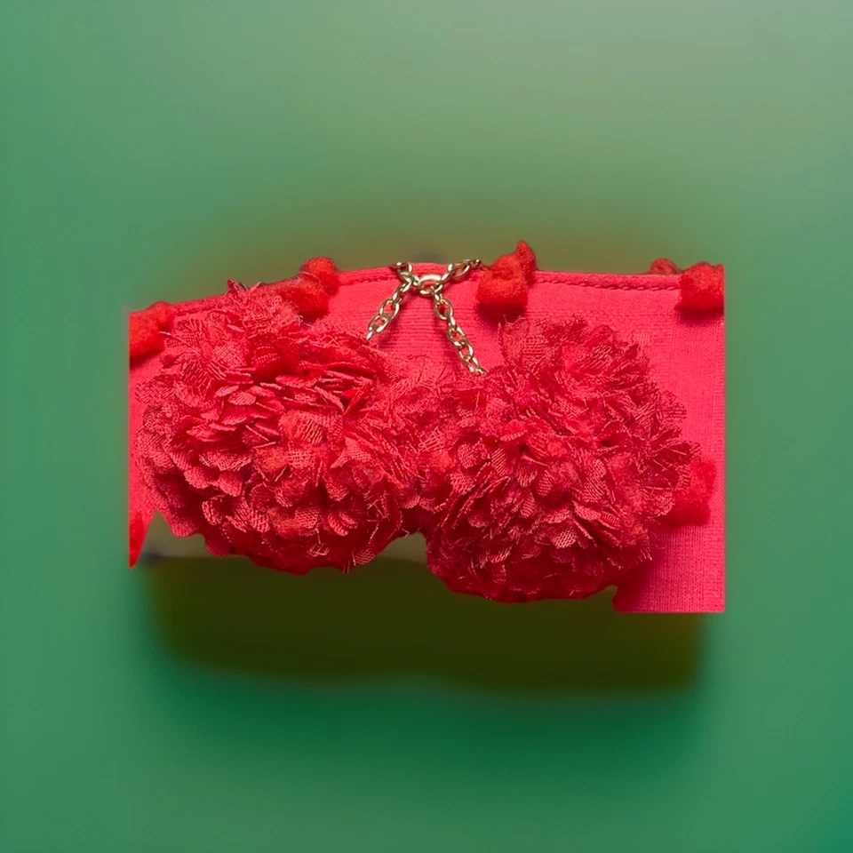 Bolso de mano Deux Lux grande rojo brillante abstracto Hobo para pasar la noche raro Foto 3 de 4