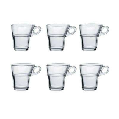 6er Set Glas Espresso Becher 90ml kleiner Espresso Duralex Caprice Set 