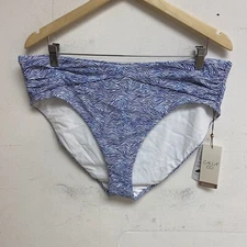 Calia Women's Shirred V Front Mid Rise Bottom Wave Blue/White WSA23415PRT New!