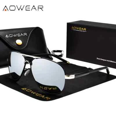 BRANDED Men's Aviation Sunglasses Men Polarized Mirror HD UK