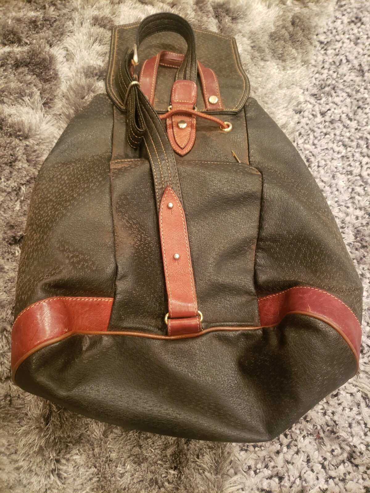 Texier Backpack Leather Brown Great Condition Vin… - image 6