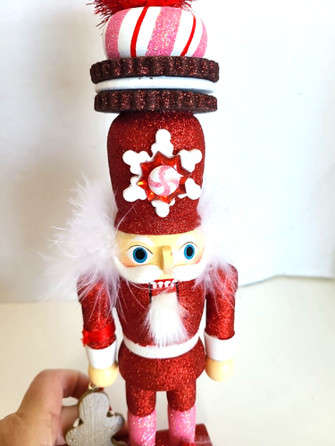 Holly Adler Hollywood Red Gingerbread Nutcracker with Cookie Hat 12" tall - Picture 9 of 14