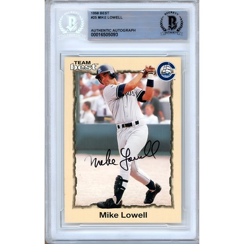 Mike Lowell Auto 1998 Team Best #25 RC New York Yankees Signed Card Beckett Slab