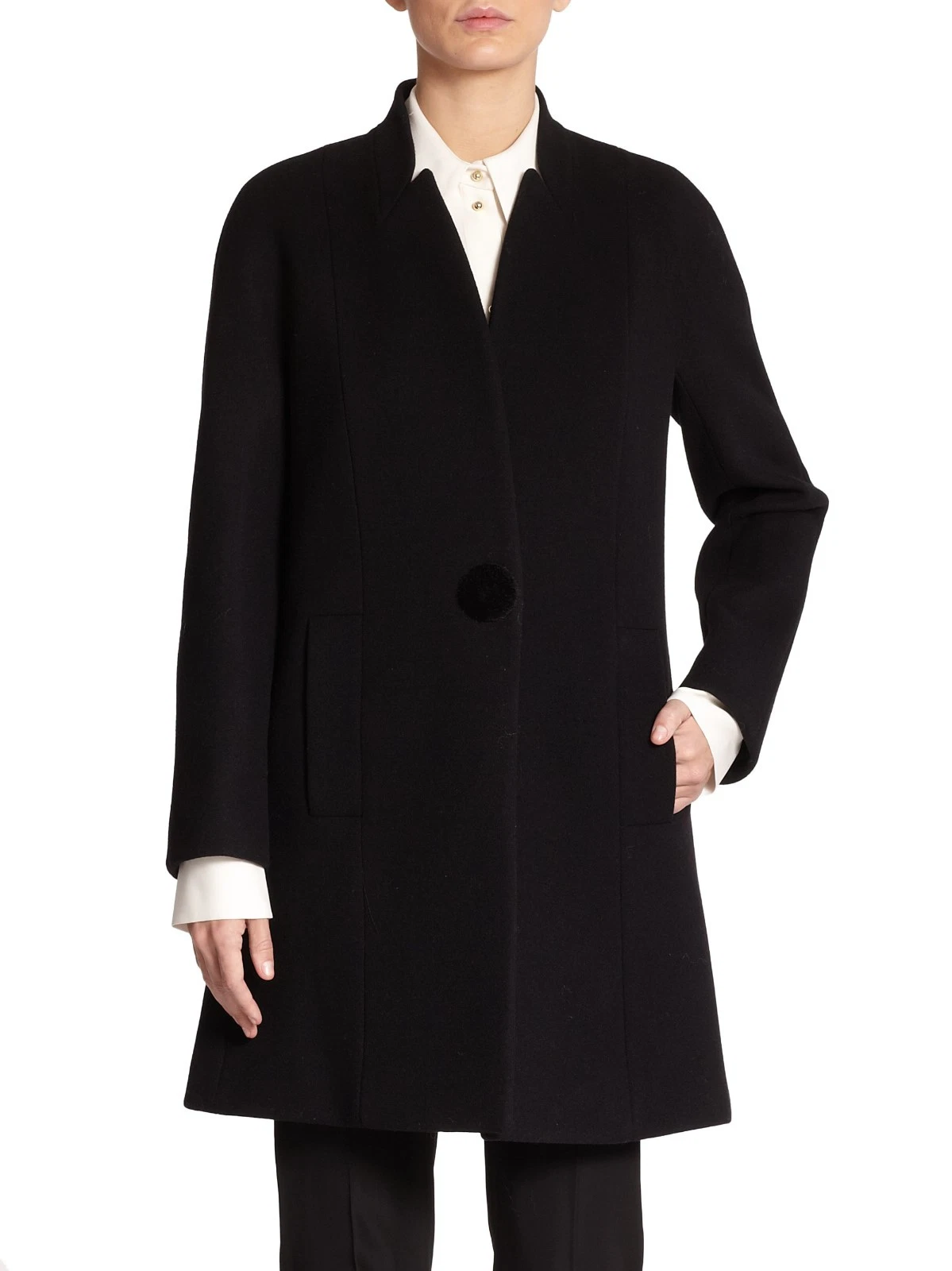Stella McCartney — New Auth Stella McCartney $1875 Mandy Wool Coat Coat, Size 10. Black