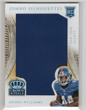 ANDRE WILLIAMS 2014 CROWN ROYALE ROOKIE JUMBO SILHOUETTES /99 NEW YORK GIANTS