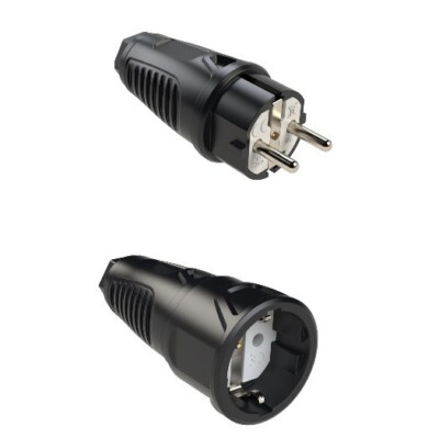 Set Gummi Schukokupplung  Schukostecker 220V Stecker 802.401.01 Kupplung 802.451