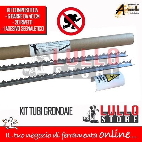 Dissuasore Antifurto Con Punte In Acciaio Per Pluviali Tubi Esterni Da O0 130 Mm Goffrato Nero Online - Foto 10