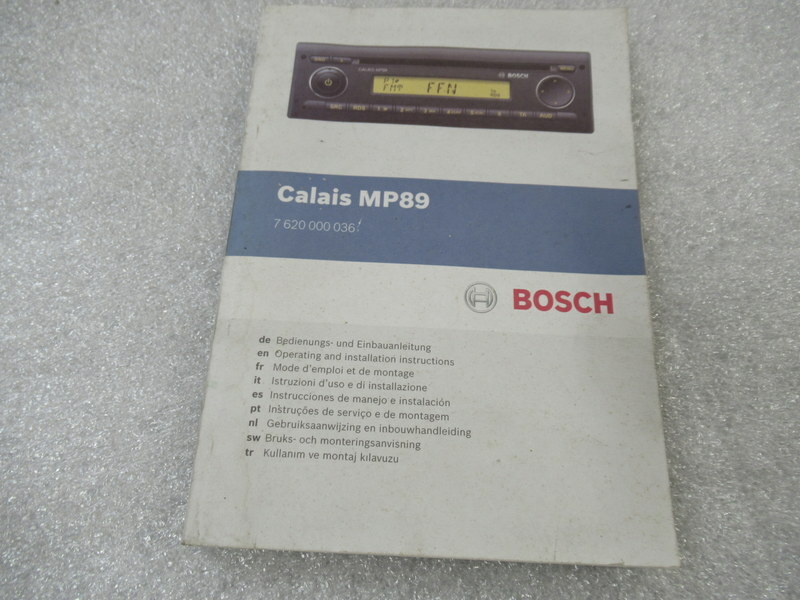 PM199 Bosch Calais Operating And Installation Instructions Manuals