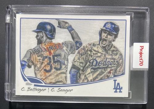2021 TOPPS PROJECT 70 # 104 CODY BELLINGER - COREY SEAGER Dodgers Lauren Taylor