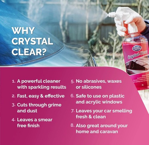 Glass & Mirror Cleaner Crystal Clear 1L by Greased Lightning - Picture 3 of 3