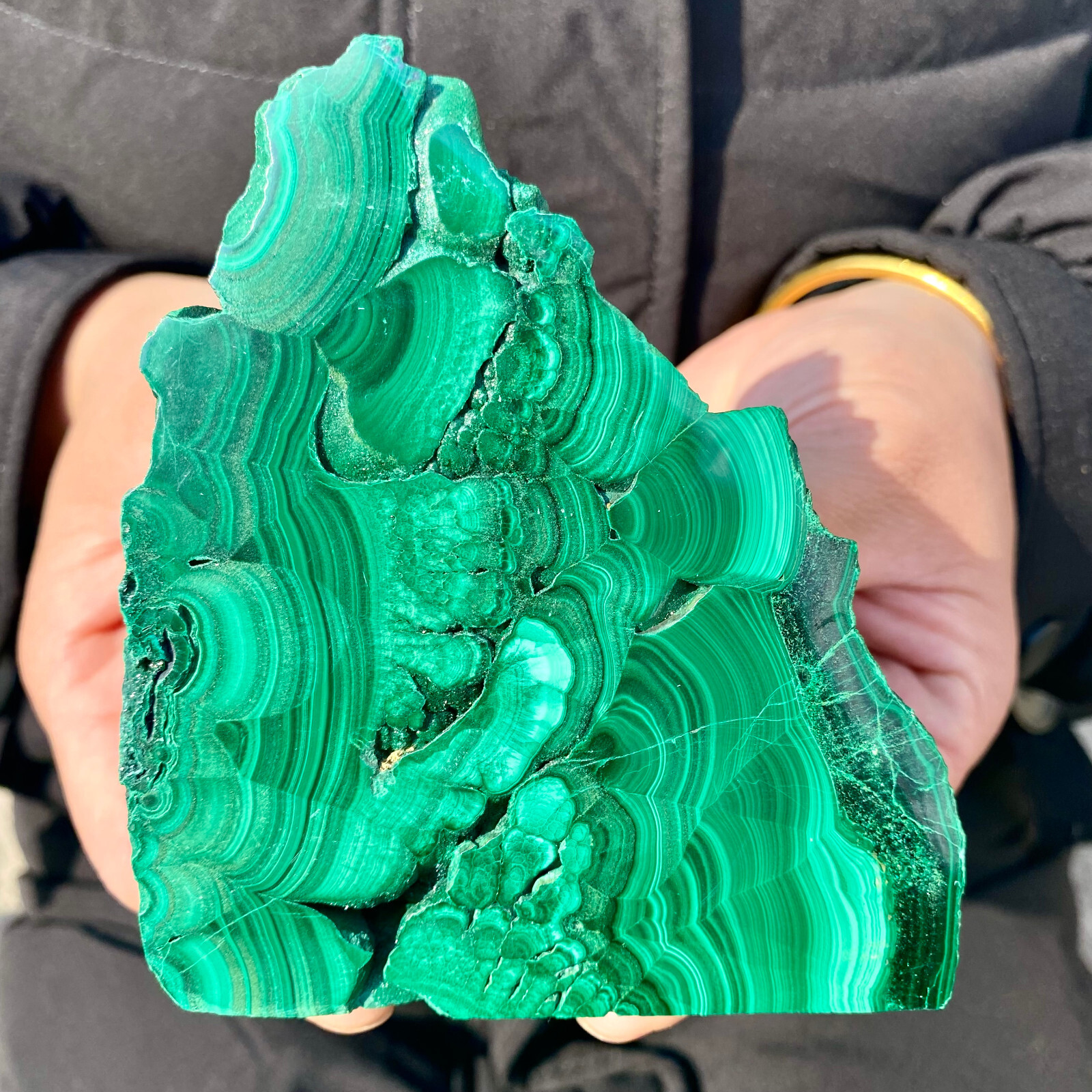 315G Natural malachite flake quartz crystal mineral specimen Reiki decoration -