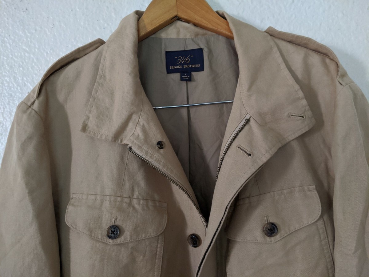 Brooks Brothers Safari Shooting Norfolk Field Khaki LINEN