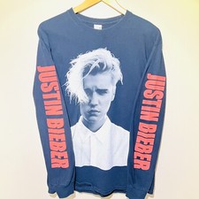 Justin Bieber Purpose Tour 2016 Black Long Sleeve Tee Sz Medium Great Condition
