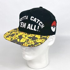 Pok mon Pikachu GOTTA CATCH THEM ALL Embroidered Snap Back Youth Hat OSFM