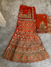 Indian Traditional Wedding / Party Full Body Embroidery Semi-Stitched Lehenga