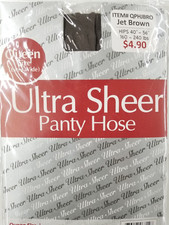 6 Packs Ultra Sheer Pantyhose 100 Nylon Stocking Queen Size Jet Brown