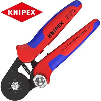 Knipex Crimpzange 180 mm selbstverstellbar für Drahtendhülsen Beschläge 975314