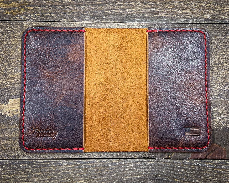 Pocket Notebook Leather Refillable Mini Composition Book Cover Notepad Handmade - Image 3 of 4