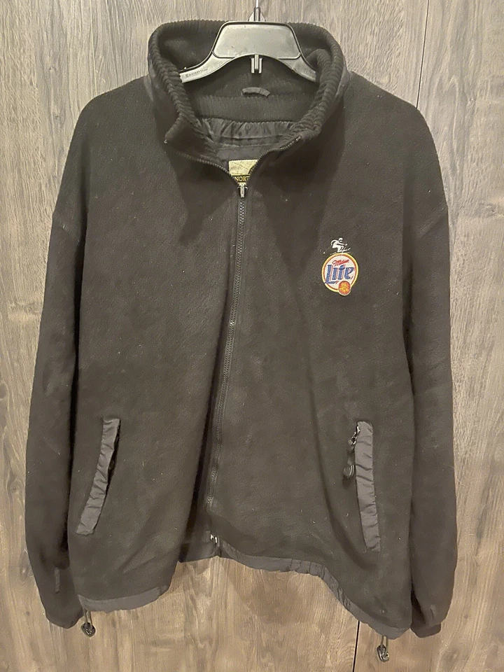 Chaqueta XL de Colección Miller Lite Para Hombres Cremallera Completa Entrega Guy Master Liner Negra Foto 2 de 4