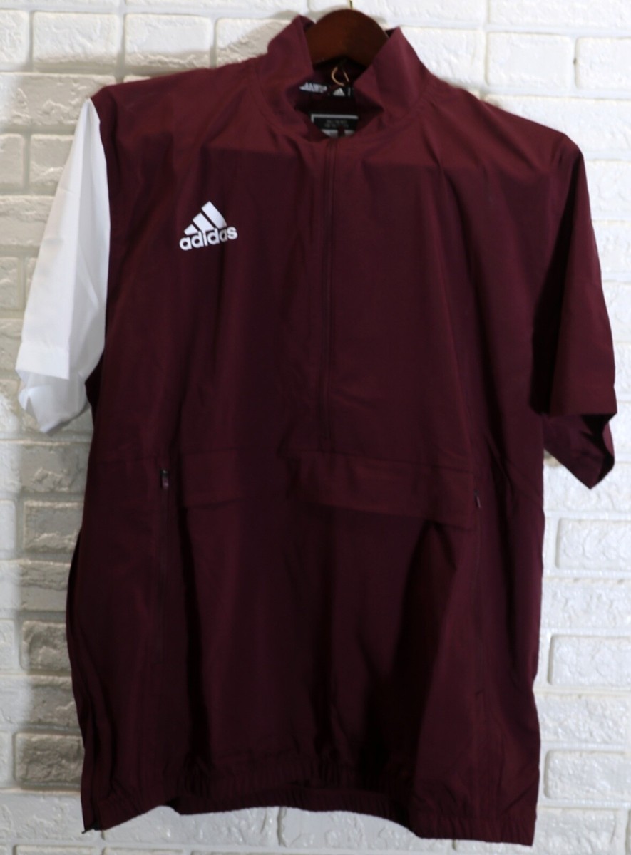 adidas Men's stadium woven 1/4 zip short sleeve golf pullovers
