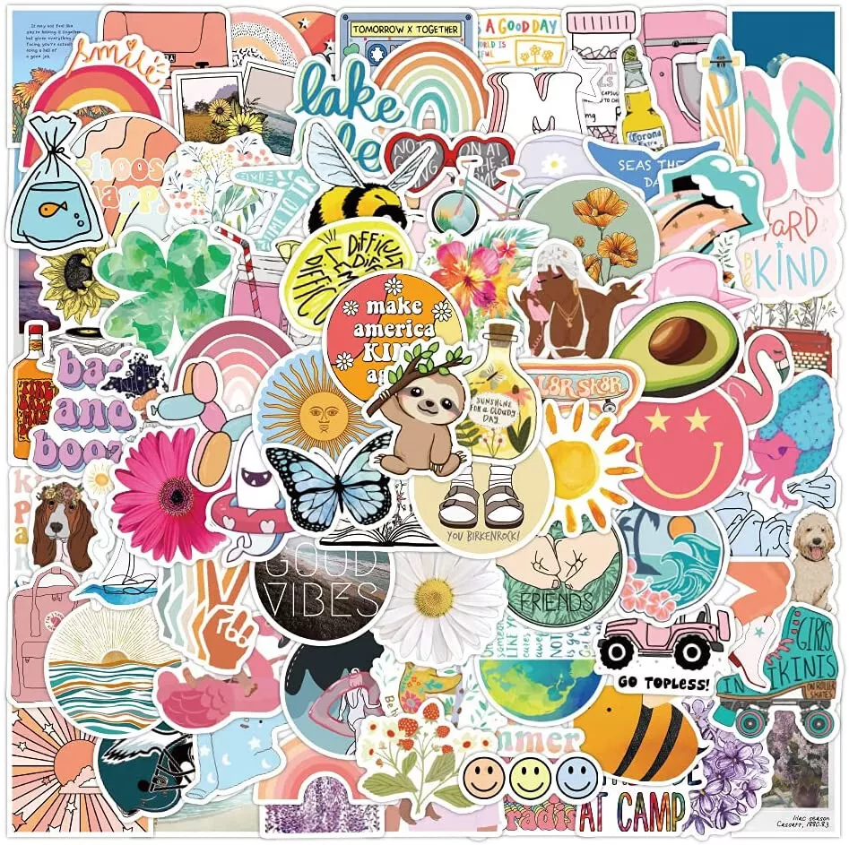 50 PCS Preppy Stickers with Logo 