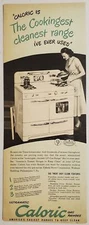 1950 Print Ad Caloric Ultramatic Gas Ranges Oven Happy Lady Philadelphia,PA