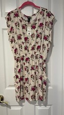 Women’s Forever 21  Beige Floral Dress ~ Knee-length - Size Large *NEW*
