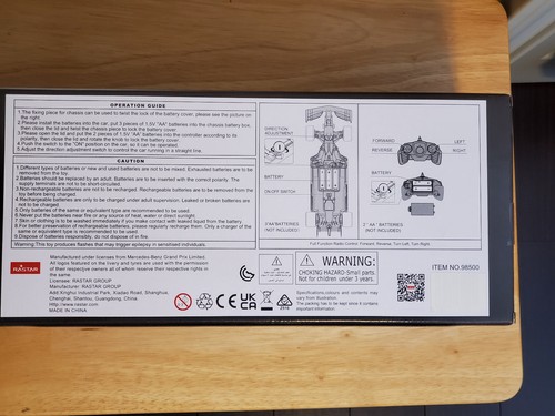Rastar 2.4 GHz R/C F1 Car Mercedez-AMG F1 W11 EQ Performance Scale 1:18 - Picture 5 of 5