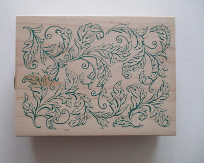 All Night Media Leaf Pattern Rubber Stamp