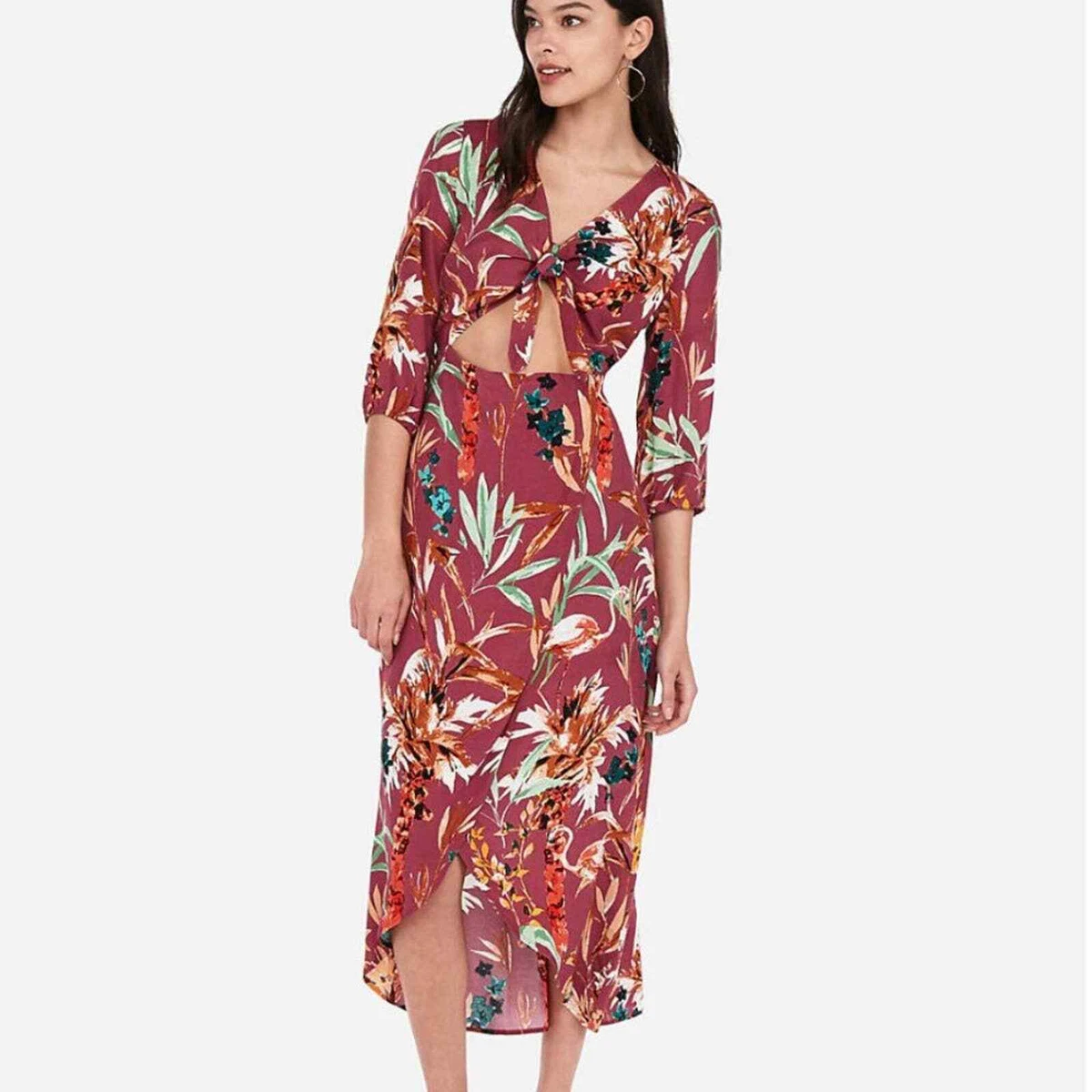 Express floral maxi dress sales