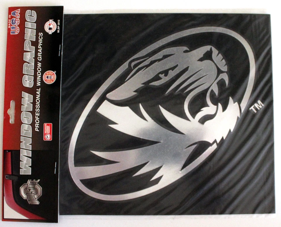 Licensed NCAA Vinyl Window Decal University of Missouri Chrome Tiger Logo - Image 2 of 4