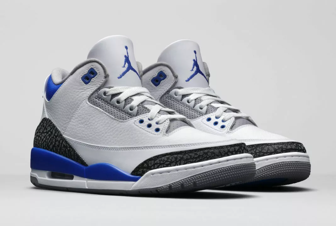 Blue jordans 3 clearance