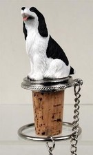 SPRINGER SPANIEL BLACK AND WHITE   WINE STOPPER