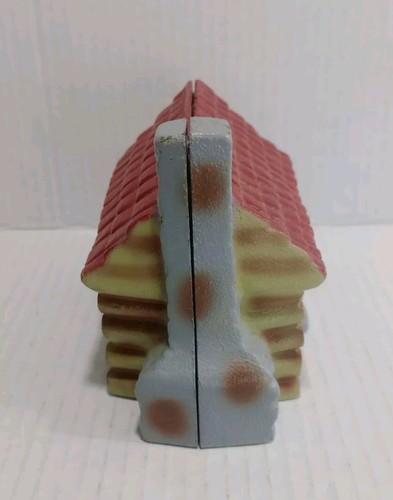 Vintage 1960's Original “LOG CABIN” Cast Iron COIN BANK, VG - Picture 3 of 12