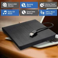 Slim External CD DVD RW Drive USB 3.0 Writer Burner Player Black For Laptop US