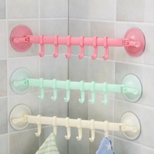 2 Pack 6 Hooks Wall Vacuum Rack Suction Cup Bathroom Kitchen Holder Sucker