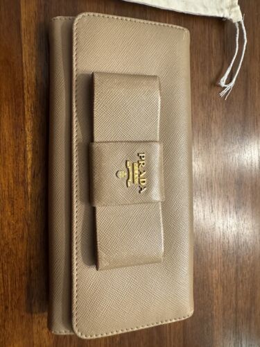 Prada EUC Ribbon Saffiano Leather Wallet