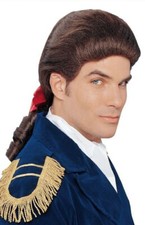 Deluxe Patriot Wig Colonial George Washington Fore Fathers Brown Dress Up