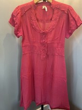 ANTHROPOLOGIE Maeve Ruffle Short Puff Sleeve Dress Pale Red Size 4 - Adorable!