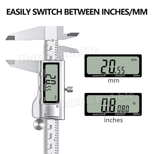Stainless Steel Electronic Digital LCD Vernier Caliper Micrometer New 150mm 6'' - Picture 4 of 13