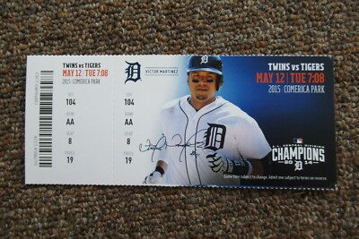 DETROIT TIGERS VS MINNESOTA TWINS 5/12/2015 FULL TICKET ~ J.D. MARTINEZ HR